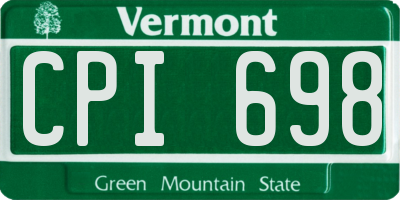 VT license plate CPI698