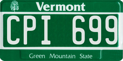 VT license plate CPI699