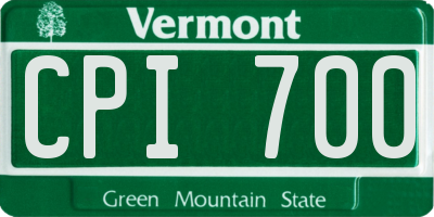 VT license plate CPI700