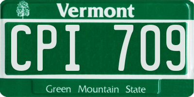 VT license plate CPI709