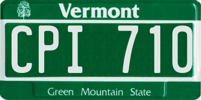 VT license plate CPI710