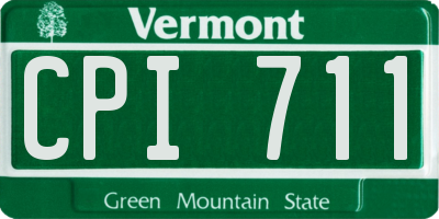 VT license plate CPI711