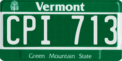 VT license plate CPI713