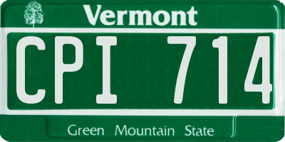 VT license plate CPI714