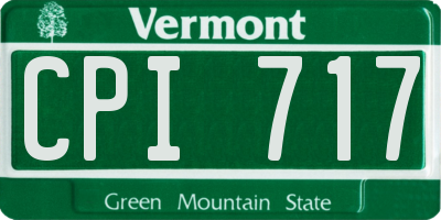 VT license plate CPI717