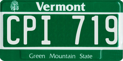 VT license plate CPI719