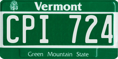 VT license plate CPI724