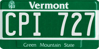 VT license plate CPI727