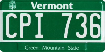 VT license plate CPI736