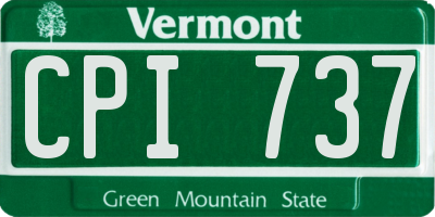 VT license plate CPI737