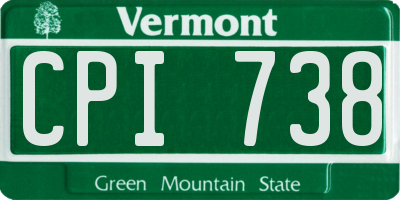 VT license plate CPI738