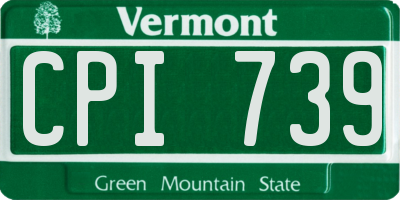 VT license plate CPI739