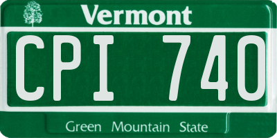 VT license plate CPI740