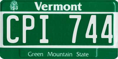 VT license plate CPI744