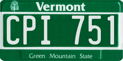 VT license plate CPI751