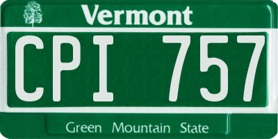 VT license plate CPI757