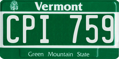 VT license plate CPI759