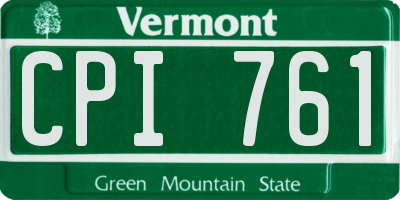 VT license plate CPI761