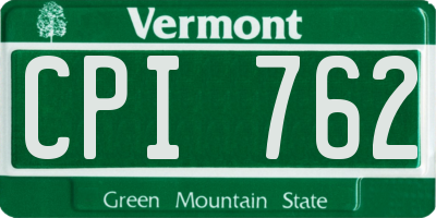 VT license plate CPI762
