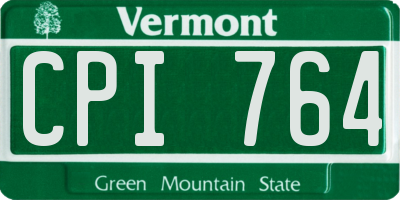 VT license plate CPI764