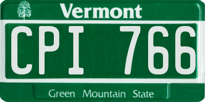 VT license plate CPI766