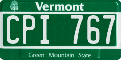 VT license plate CPI767