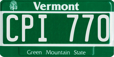 VT license plate CPI770