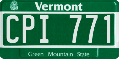 VT license plate CPI771