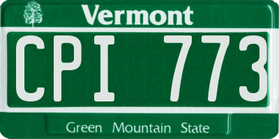 VT license plate CPI773