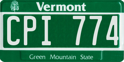 VT license plate CPI774
