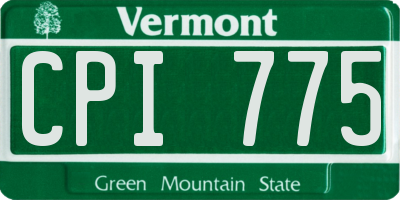 VT license plate CPI775