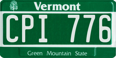 VT license plate CPI776