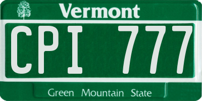 VT license plate CPI777