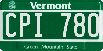 VT license plate CPI780