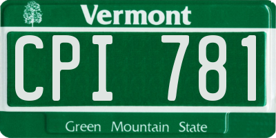 VT license plate CPI781