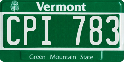 VT license plate CPI783