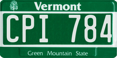 VT license plate CPI784