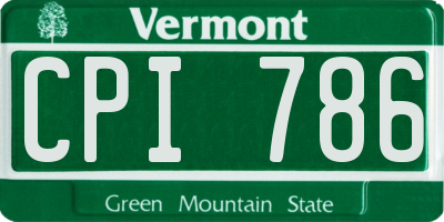 VT license plate CPI786
