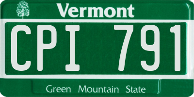 VT license plate CPI791