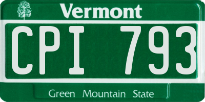 VT license plate CPI793