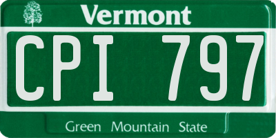 VT license plate CPI797