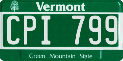 VT license plate CPI799