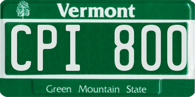 VT license plate CPI800