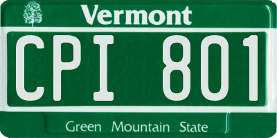 VT license plate CPI801
