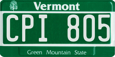 VT license plate CPI805