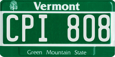 VT license plate CPI808