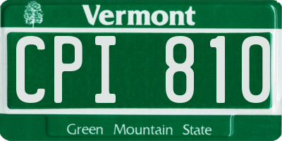 VT license plate CPI810