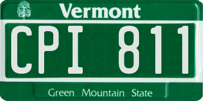 VT license plate CPI811