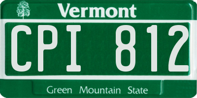 VT license plate CPI812