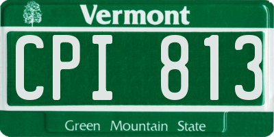 VT license plate CPI813